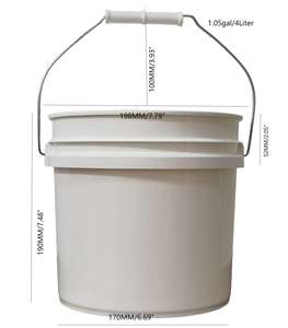 1.05 गैलन/4 लीटर ढक्कन के साथ प्लास्टिक की बाल्टी, 60 मिली, खाद्य-ग्रेड चौड़ा मुंह टिकाऊ अच्छी तरह से एयरटाइट प्लास्टिक - Product Image 3