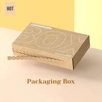 Boîte d'expédition pour vêtements de marque en carton ondulé brun recyclable, avec doublure en éponge et bande de déchirement, fabriquée à partir de matériaux recyclés