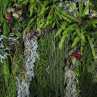 Décoration murale personnalisée de plantes artificielles de style jungle conception de toile de fond de verdure plante suspendue herbe verte pour la décoration de la maison
