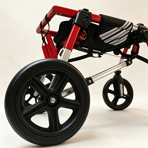 Fauteuil roulant <span class=keywords><strong>pour</strong></span> <span class=keywords><strong>chien</strong></span> à 4 roues <span class=keywords><strong>pour</strong></span> chiens handicapés aux pattes avant, <span class=keywords><strong>chariot</strong></span> de mobilité <span class=keywords><strong>pour</strong></span> animaux de compagnie avec support complet et rotation à 360° <span class=keywords><strong>pour</strong></span> chiens paralysés ou blessés - Product Image 6