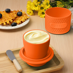 Hot Sale European Design Ceramic Silicone Butter Dish Durable Knife Eco-Friendly Home <b>Kitchen</b> <b>Accessory</b> Customizable - Product Image 1