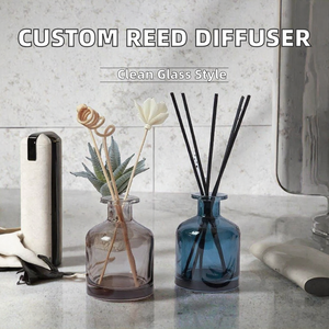 Custom Matte/Frost Reed Diffuser Glass Bottle 50ml 100ml 150ml 200ml 250ml 500ml <b>Rubber</b> <b>Stopper</b> Simple Design Multiple Colors/ - Product Image 2