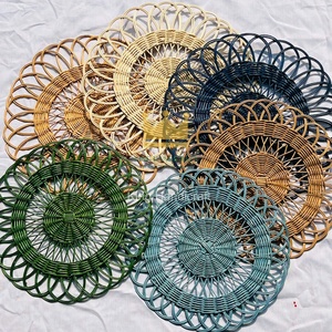 Set de table/assiette décorative/objet de décoration murale en rotin durable pour table à manger, artisanat du Vietnam, prix abordable - Product Image 6