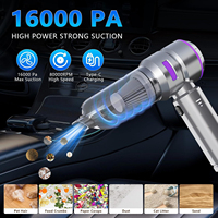 Aspirateur de Voiture Portable sans Fil 3-en-1 Mini Puissant à Batterie Portable sans Fil 3 Vitesses avec Fonction Souffleur Dépoussiérant