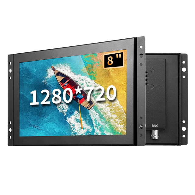 8 Inch 1280*720 Widescreen Open Frame Capacitive Touch Screen Monitor Metal Industrial Grade Display BNC AV  VGA USB