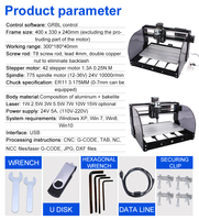 Control GRBL 2 en 1, Mini Router CNC 3018 Pro Max de 3 Ejes, Motor de Husillo 775 (12-36V) para Tallado y Grabado en Madera/Aluminio/Plástico