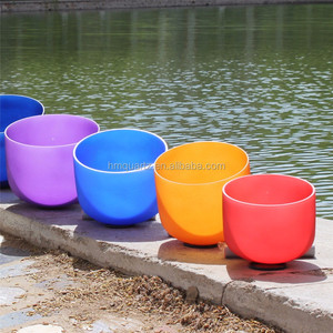 Ciotola di canto di cristallo colorato al quarzo HM con note musicali altri prodotti al quarzo fonoterapia cristallo canto ciotola - Product Image 3