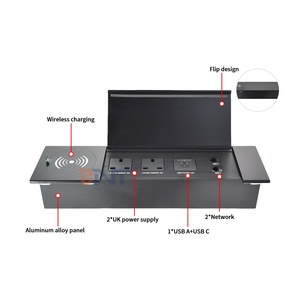 เต้าเสียบอลูมิเนียมอัลลอยด์มาตรฐาน2 UK ปลั๊กไฟแบบเลื่อนฝาครอบช่องเสียบชาร์จ USB IP44ชาร์จแบบไร้สาย - Product Image 6