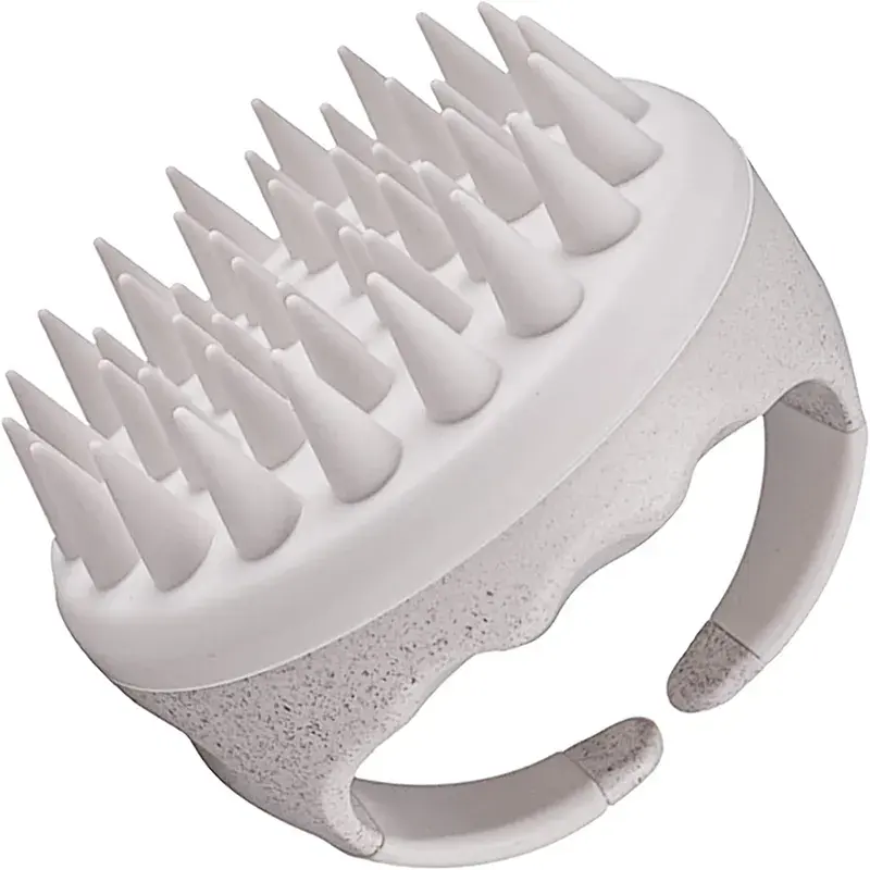 Spazzola per doccia in paglia di grano portatile con Logo personalizzato spazzola per massaggio per capelli in Silicone morbido per la cura del cuoio capelluto
