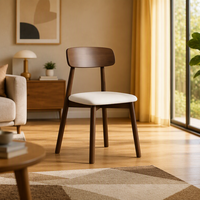 Chaise de salle à manger ergonomique pivotante pliable en velours avec cadre en bois massif minimaliste pour hôtel et salle de sport