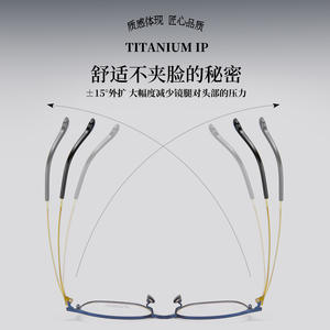 กรอบแว่นตาไทเทเนียมแท้สำหรับผู้ชายสุดหรู ทรงสี่เหลี่ยมเต็มกรอบ กันลื่น ผลิตที่ตานหยาง รุ่น 987 เลนส์อะคริลิก - Product Image 3