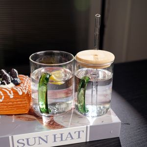 Custom Logo High Borosilicate <b>Glass</b> Mug 12oz, Camping-Friendly Durable <b>Coffee</b> <b>Cup</b> - Product Image 5