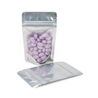 Sachet Doypack Mylar Doré Personnalisé de Haute Qualité avec Fermeture Zip, Fond Carré, pour Aliments et Snacks, en PE
