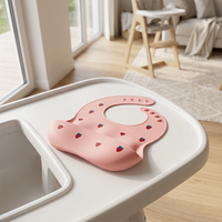Bavoirs en silicone de qualité alimentaire pour bébés, ensemble de vaisselle pour enfants, vente en gros pour l'alimentation des bébés