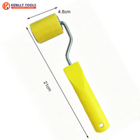 Kit d'outils de bricolage 5-en-1 pour papier peint avec racloir en plastique, brosse lissante, rouleau à joint, spatule et ciseaux pour la décoration murale