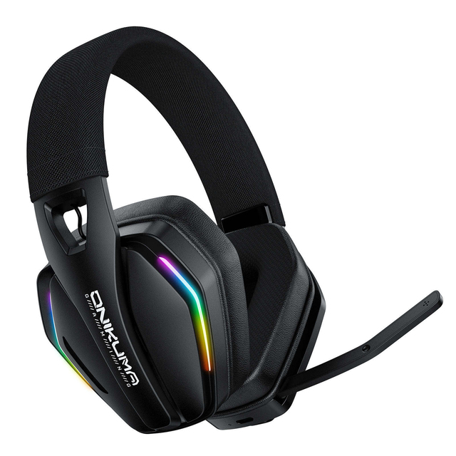 ONIKUMA GT826 2.4GHz RGB Wireless Gaming Headset with Over-Ear Design and Microphone for PC PS5
