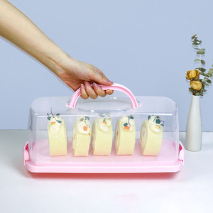 caja de pan <span class=keywords><strong>rectangular</strong></span> de plástico con asa pastel de pan contenedores para bagels panecillos baguettes - Product Image 1