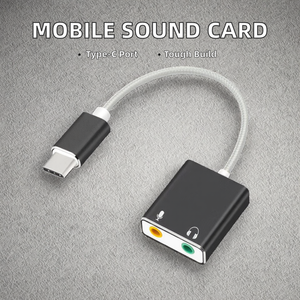 Tarjeta de Sonido para Teléfono Móvil <span class=keywords><strong>BYL</strong></span> <span class=keywords><strong>BYL</strong></span>-223 de 2 Canales, Aleación de Aluminio, con Cable Plano Tipo C Externo, Plug and Play - Product Image 3
