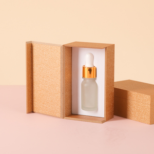 10ml フロストガラス スポイトボトル ゴールドキャップ付き 化粧品・スキンケア製品用エッセンシャルオイル・美容液容器 カスタムボックス入り - Product Image 1