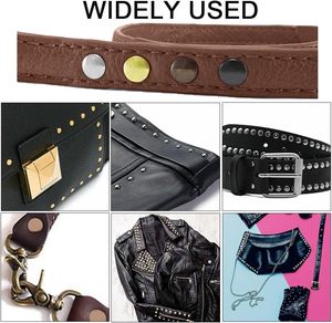 Ensembles de rivets en acier inoxydable pour cuir, rivets à double capuchon, clous métalliques tubulaires, accessoires de réparation et de décoration pour l'artisanat du cuir - Product Image 3