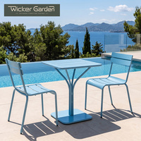 Table de bistrot d'extérieur en aluminium pur, table de café de patio, couleur personnalisée, revêtement en poudre, table de repas de jardin, vente en gros