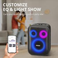 Speaker Pesta Portabel HALO 200 Baru, Speaker Portabel Super Bass, Bluetooth, LED, Subwoofer Pintar, Speaker FM dengan Mikrofon