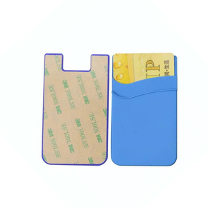 Factory Direct Sale <b>Cheap</b> <b>Gift</b> Custom Logo MM Silicone Phone Sticker 2 Layers ID Card Holder - Product Image 1