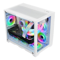 Atx pc oem tout-en-un personnalisé avec affichage de la température lcd boîtier d'ordinateur de jeu RGB en plexiglas étanche à la poussière