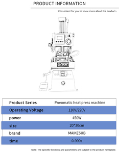 Hoạt động dập nổi khí nén Máy ép nhiệt máy dập nóng khí nén truyền nhiệt máy dán nhãn 20*30cm - Product Image 6
