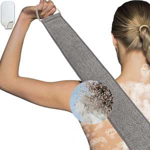 男女沐浴丝瓜按摩刷淋浴天然丝瓜软亚麻背部磨砂垫圈超长背部去角质手套 - Product Image 2