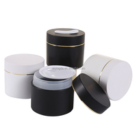 Wadah Krim Wajah dinding ganda, wadah kosmetik mewah Pink persik putih plastik kosong 50g 100g 200g 250g dengan tutup