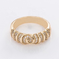 Anillo de Moda para Mujer, Diseño Religioso Grande, con Baño de Oro de 18K, Tecnología de Incrustación, Joyería de Primera Calidad, Gran Venta en Alibaba
