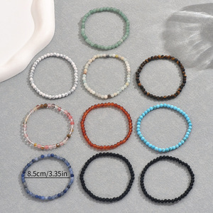 Geometric <b>Beaded</b> Bracelet <b>Set</b> Handcrafted High End Design Versatile For Women Fashion Jewelry Accessory - Product Image 3