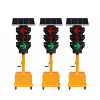 Feux de signalisation routière solaires LED écologiques de 200 mm à 3 unités, feux de signalisation solaires mobiles pour la sécurité routière
