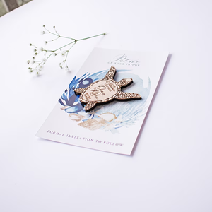 Cartes de mariage personnalisées gravées au laser, tortues <span class=keywords><strong>en</strong></span> <span class=keywords><strong>bois</strong></span>, étiquettes de <span class=keywords><strong>plage</strong></span> estivales pour cadeaux de mariage - Product Image 6