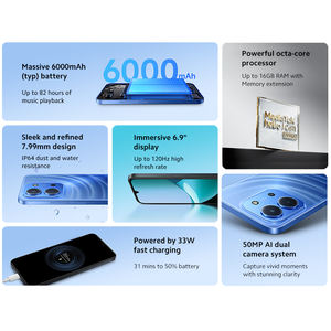 Smartphone Versión 15C con pantalla de 6.9 pulgadas y 120Hz, procesador MTK Helio G81-Ultra, batería de 6000mAh, carga de 33W y cámara de 50MP - Product Image 3