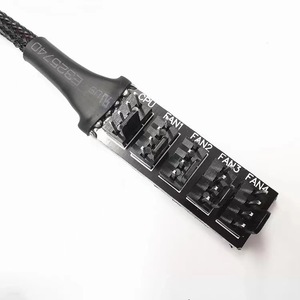Câble de connexion de refroidissement avec contrôle de température PWM 4 broches, concentrateur de ventilateurs 1 à 5 pour ventilateurs de boîtier d'ordinateur de bureau, 30 cm - Product Image 4