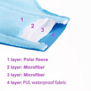 6 kit di assorbenti igienici riutilizzabili pz/set pastiglie per periodi mestruali femminili in tessuto organico fodera in pile polare tuta Wet Bag lavabile - Product Image 3