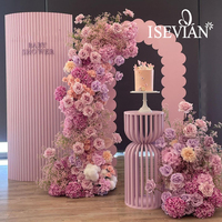 ISEVIAN Mur de fleurs artificielles 3D, arche de fleurs, arrangement floral pour la décoration de mariage, scène