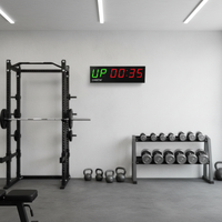 Horloge de salle de sport Crossfit avec logo imprimé, grand chronomètre numérique rond pour la boxe, FGB Tabata avec télécommande