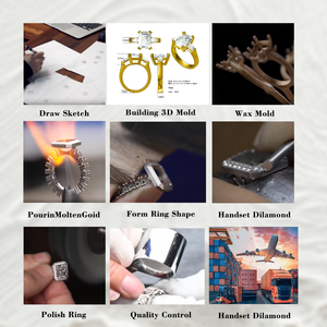 Anillos de Eternidad y Anillos de Compromiso con Diamantes Cultivados en Laboratorio (Lujo Único) Oro Sólido de 18K, <span class=keywords><strong>Regalo</strong></span> de <span class=keywords><strong>Boda</strong></span> Moderno - Product Image 5