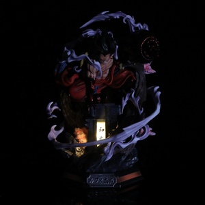 Figurine d'anime de haute qualité <span class=keywords><strong>One</strong></span> Pieces, figurine de <span class=keywords><strong>Luffy</strong></span>, <span class=keywords><strong>kimono</strong></span> GK, statue avec deux sculptures de tête, lumière LED, figurine d'action d'anime de 26 cm - Product Image 3