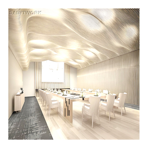 Panneau de <span class=keywords><strong>plafond</strong></span> ondulé en aluminium suspendu en métal <span class=keywords><strong>acoustique</strong></span>, design de <span class=keywords><strong>faux</strong></span> <span class=keywords><strong>plafond</strong></span> pour hôtel, centre commercial, villa, hall, maison, bureau - Product Image 1