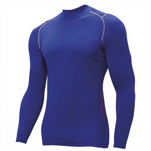Sous-vêtements thermiques anti-transpiration pour hommes, col en V profond, manches longues, polyester/coton, hauts de sport anti-transpiration, chemise décontractée - Product Image 2