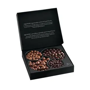 Lusso natale dado cioccolato regalo imballaggio alimentare scatole di carta carta Kraft o originale personalizzato con Logo nero marrone