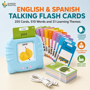 Machine de lecture parlante bilingue pour enfants, anglais-espagnol, 255 cartes, 510 <span class=keywords><strong>mots</strong></span>, 31 thèmes, accent américain, jouet éducatif - Product Image 1