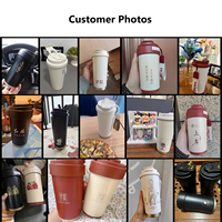 Mug à café isotherme en acier inoxydable de 410 ml avec cordon de transport portable, logo personnalisé pour les trajets quotidiens et la consommation au bureau