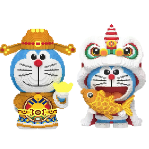 New Arrival Venyoe 70cm Assembly Mini Brick Connection Lion Dance <strong>Doraemon</strong> Block <strong>Set</strong> Plastic 3D Model for Home - Product Image 4