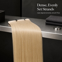 Extensions de cheveux humains Remy 100% à cuticules intactes, tissées à la main, blond pâle, lisses, pour salon