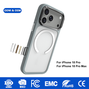 Étui de téléphone hybride TPU+PC+TPE pour iPhone 18 Pro Max, coque de protection antichoc avec anneau magnétique N52 pour la charge sans fil - Product Image 1